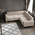 ECKSOFA  in Velours Beige  264/264 cm  - Beige/Goldfarben, KONVENTIONELL, Textil/Metall (264/264cm) - Carryhome