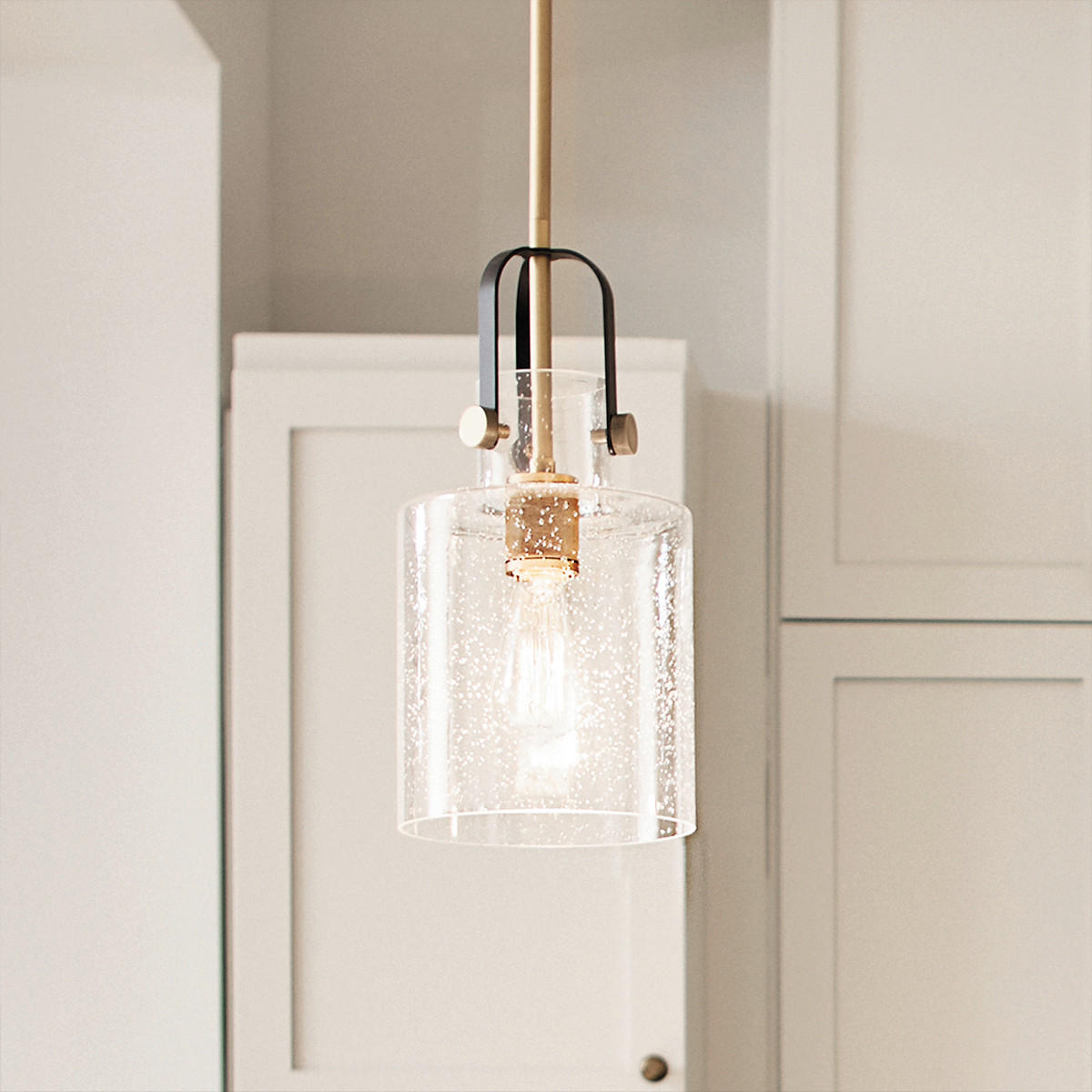 HÄNGELEUCHTE 18/65.4 cm    - Messingfarben, Konventionell, Glas/Metall (18/65.4cm) - Elstead Lighting