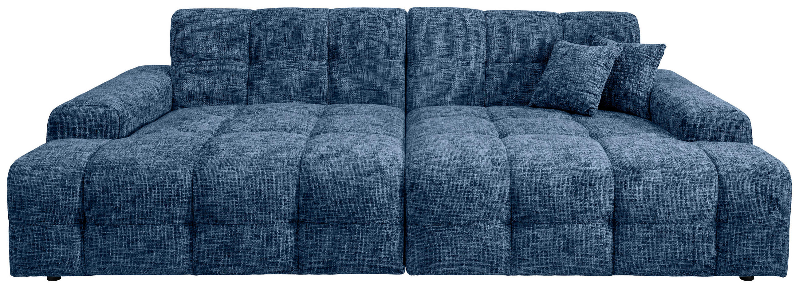 BIGSOFA in Struktur Blau - Blau/Schwarz, MODERN, Kunststoff/Textil (304/87/155cm) - Livetastic