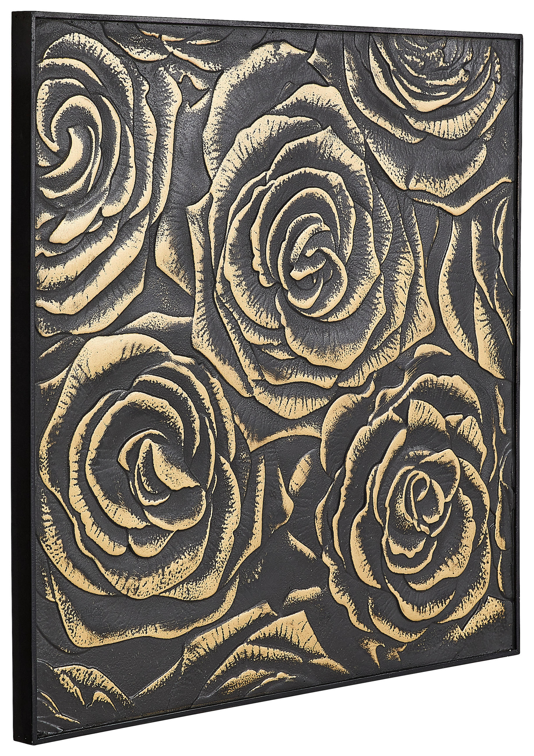 WANDPANEEL Schwarz, Goldfarben  - Goldfarben/Schwarz, Trend, Holzwerkstoff (90/90/4cm) - Ambia Home