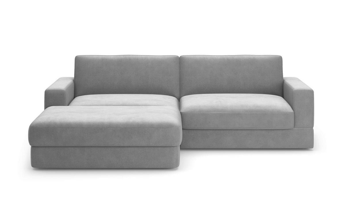 ECKSOFA FABIO E in Flachgewebe Grau  196/264 cm  - Schwarz/Grau, MODERN, Kunststoff/Textil (196/264cm) - Sit & More