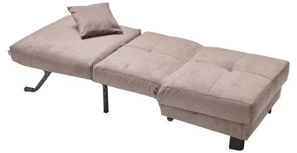 SCHLAFSESSEL Mikrovelours Greige - Greige/Schwarz, KONVENTIONELL, Textil/Metall (85/85/100cm) - Carryhome