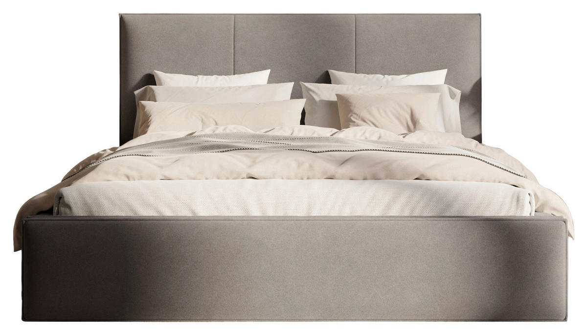 POLSTERBETT Bettkasten, Lattenrost 200/200 cm  in Grau  - Schwarz/Grau, Design, Holz/Textil (200/200cm) - Boxxx
