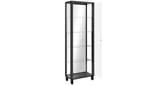 VITRINE in Schwarz - Schwarz, KONVENTIONELL, Glas/Holzwerkstoff (62/189/33cm) - Carryhome
