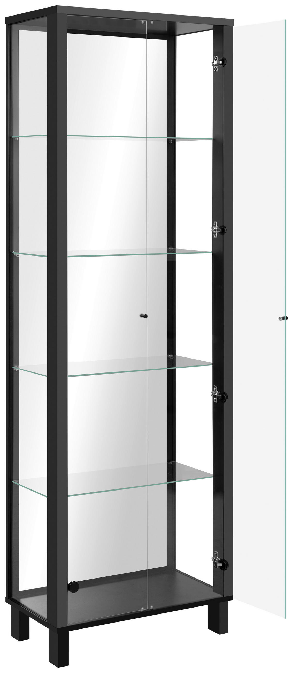 VITRINE in Schwarz  - Schwarz, KONVENTIONELL, Glas/Holzwerkstoff (62/189/33cm) - Carryhome