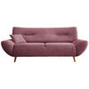 3-SITZER-SOFA in Chenille Brombeere  - Wildeiche/Brombeere, Modern, Holz/Textil (205/81/90cm) - MID.YOU