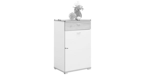 SCHUHSCHRANK 58/95/40 cm - Eichefarben/Weiß, Design, Holzwerkstoff/Metall (58/95/40cm) - Carryhome