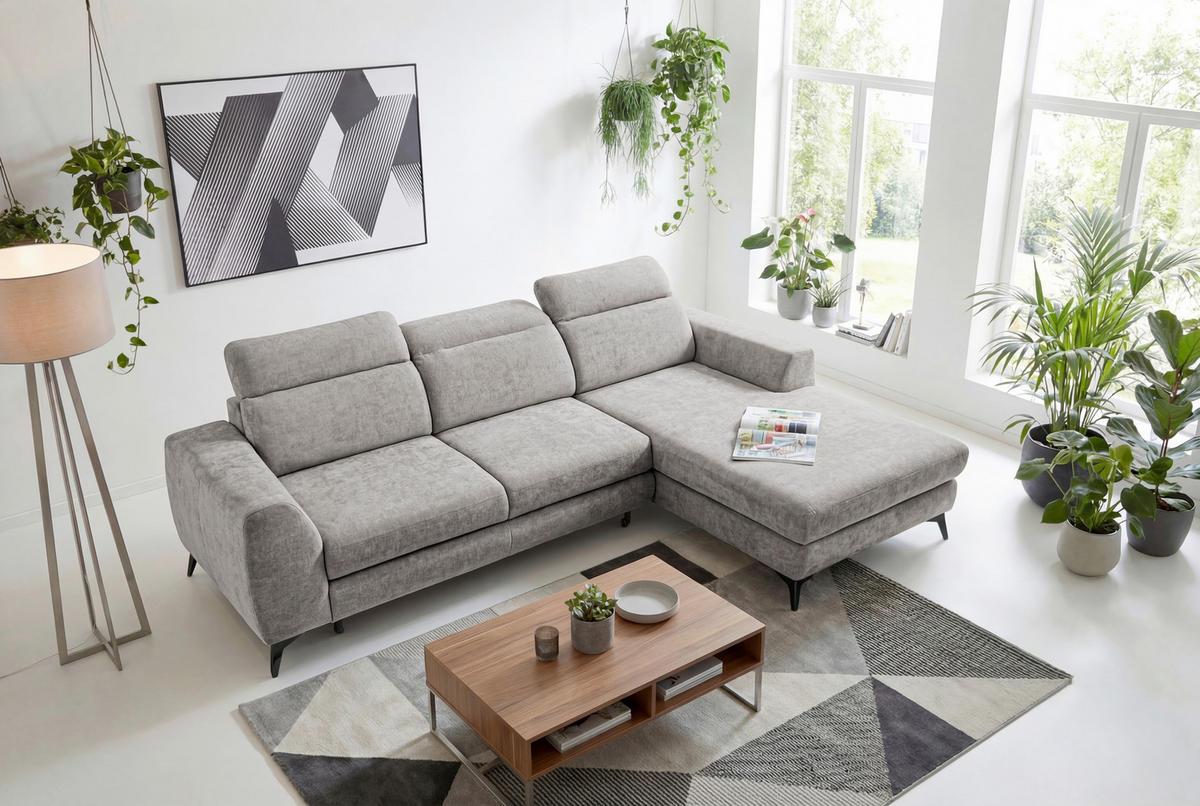 ROHOVÁ SEDAČKA, textil, cappuccino - černá/cappuccino, Basics, kov/textil (264/191cm) - Livetastic