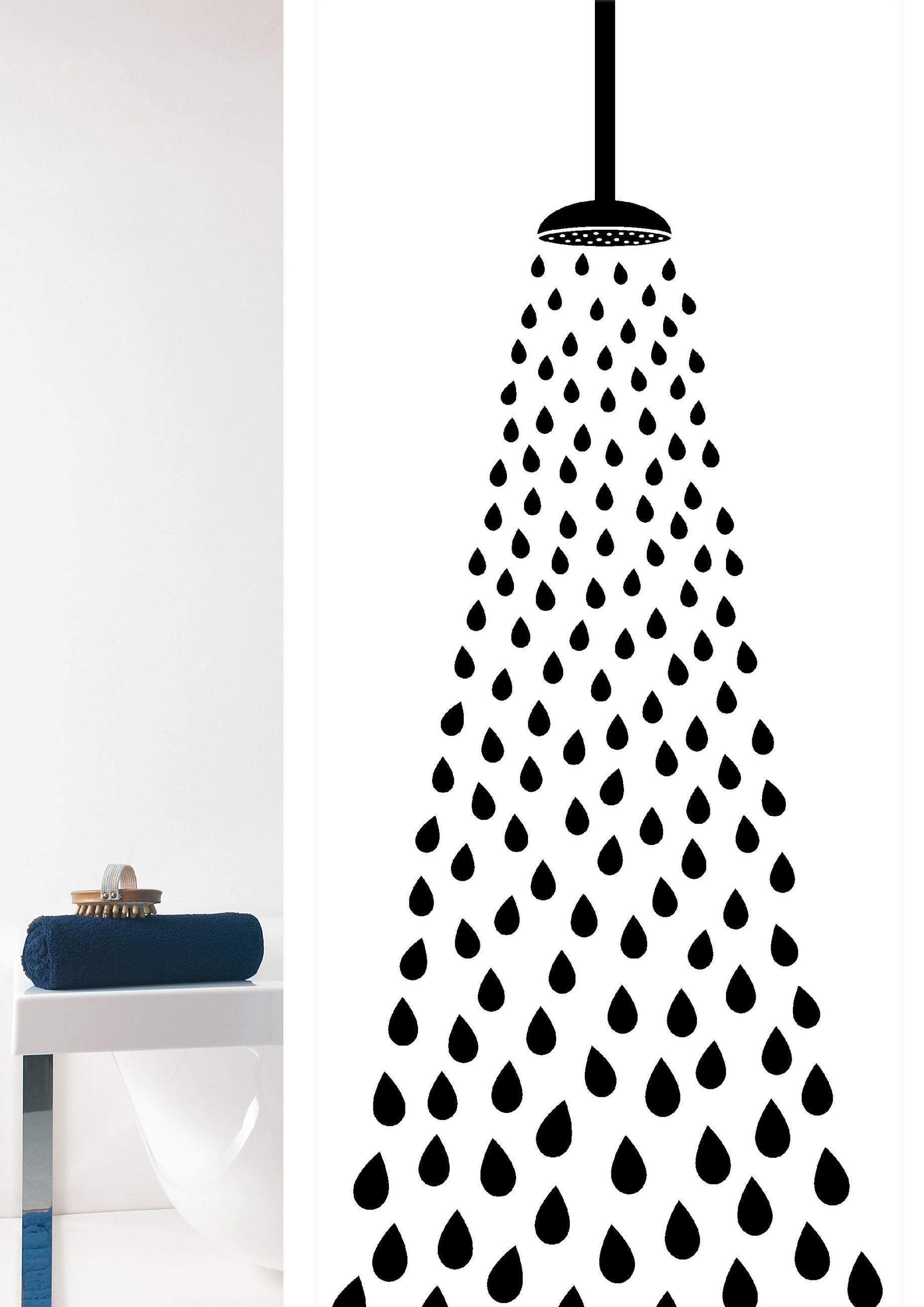 DUSCHVORHANG Doccia 180/200 cm  - Schwarz/Weiß, Basics, Kunststoff (180/200cm) - Grund