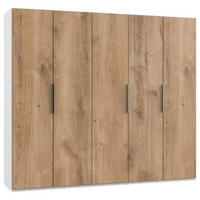DREHTÜRENSCHRANK in Weiss, Eichefarben  - Chromfarben/Weiss, Modern, Holzwerkstoff (250/216/58cm) - MID.YOU