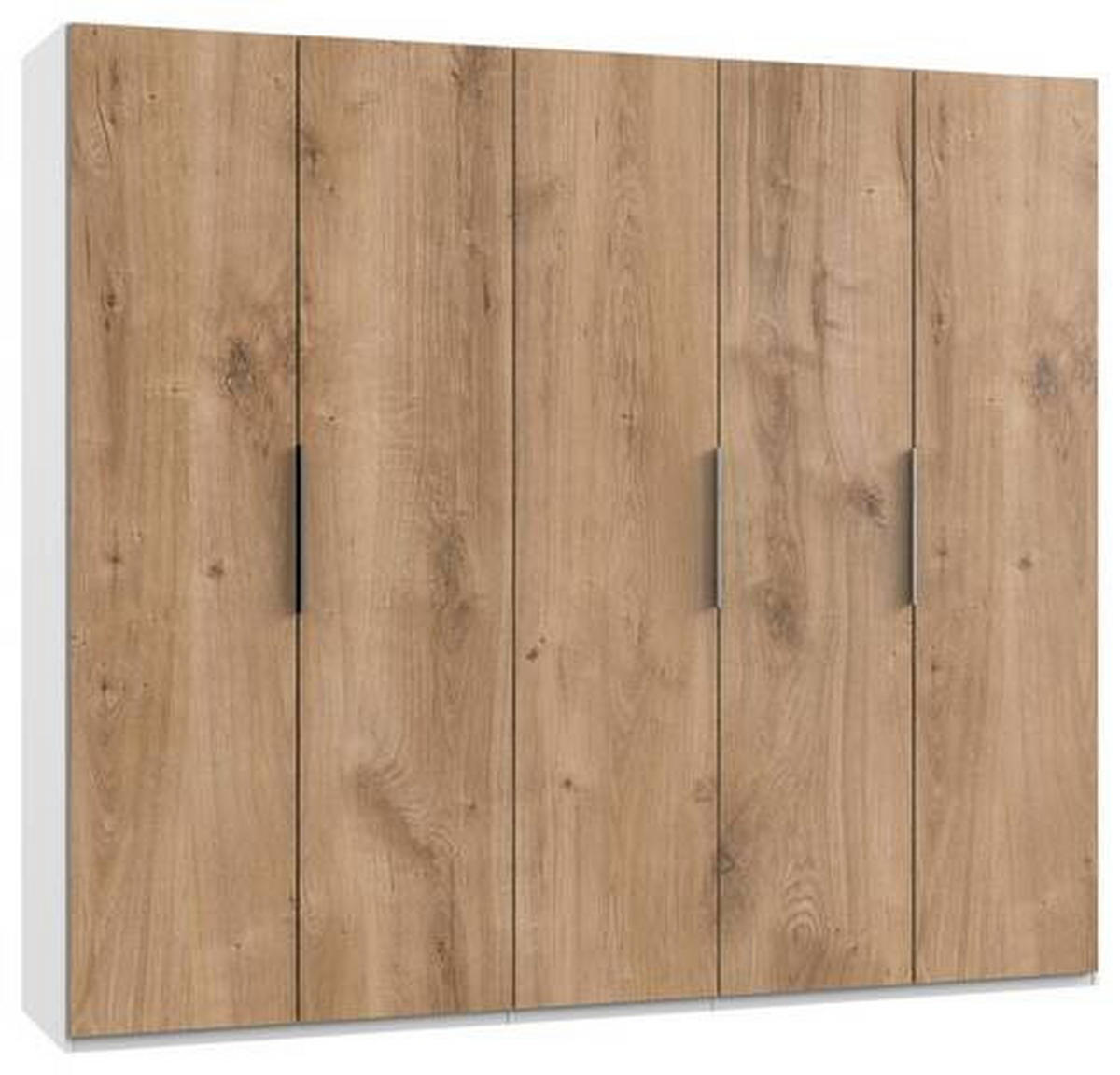 DREHTÜRENSCHRANK in Weiss, Eichefarben  - Chromfarben/Weiss, Modern, Holzwerkstoff (250/216/58cm) - MID.YOU