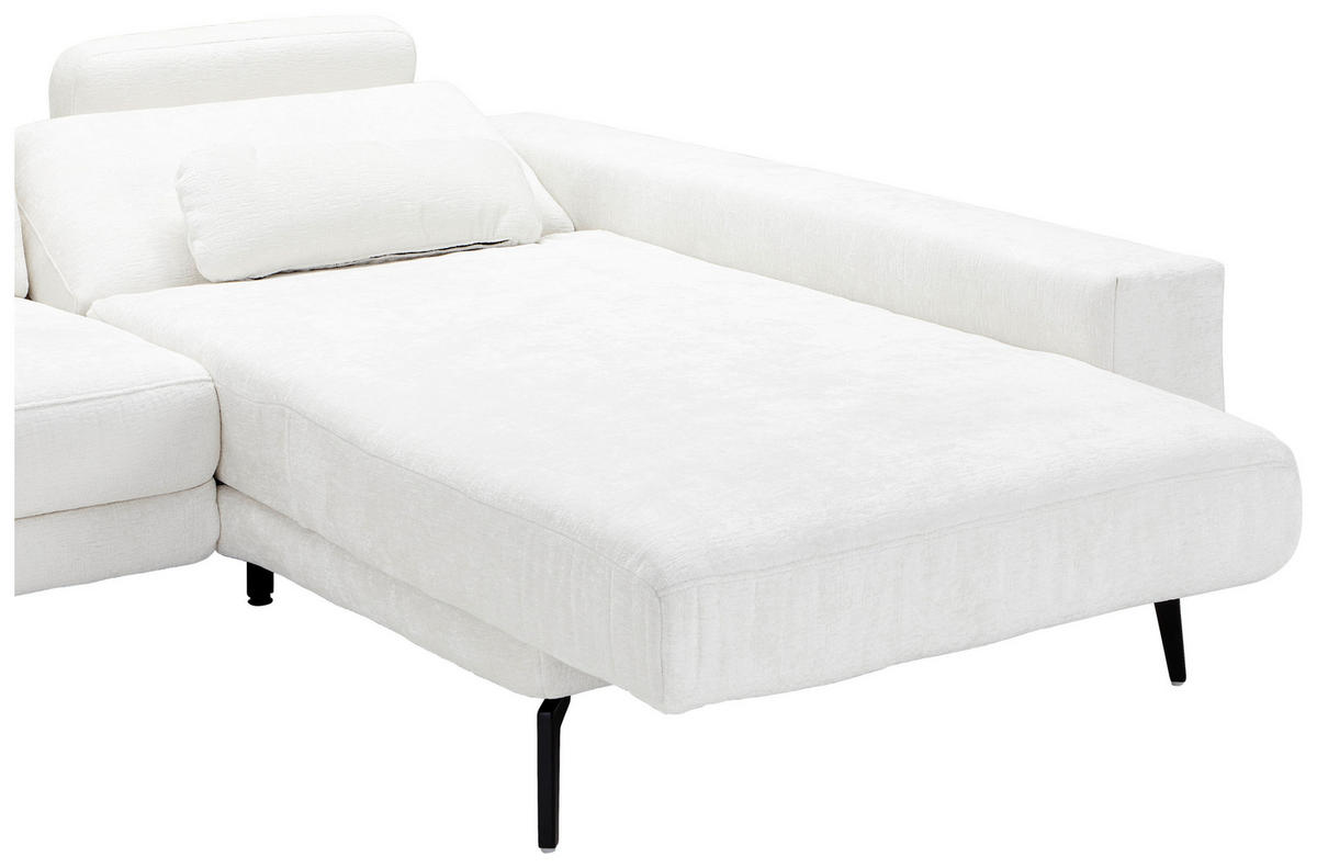 ECKSOFA Naturfarben Chenille  - Schwarz/Naturfarben, KONVENTIONELL, Textil/Metall (294/184cm) - SetOne by Musterring