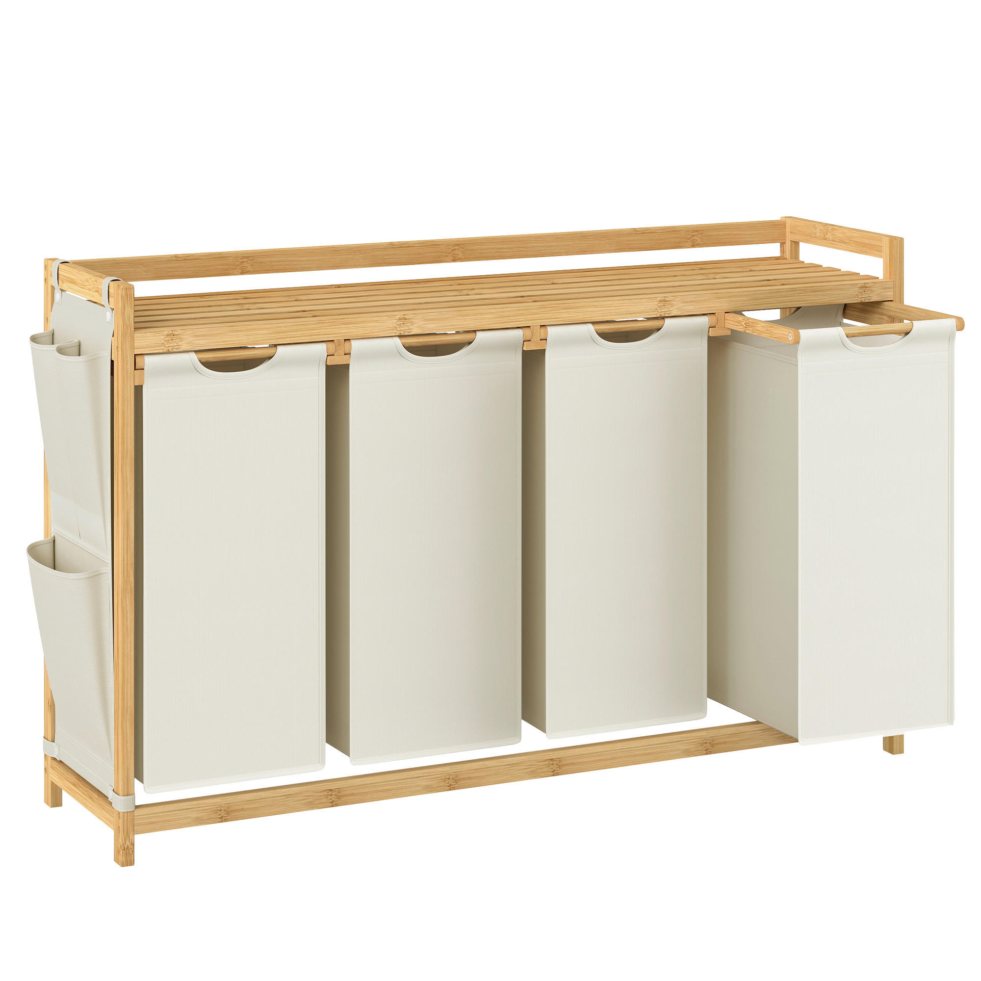 WÄSCHEKORB - Weiß, Basics, Holz/Kunststoff (124,6/78/33cm)