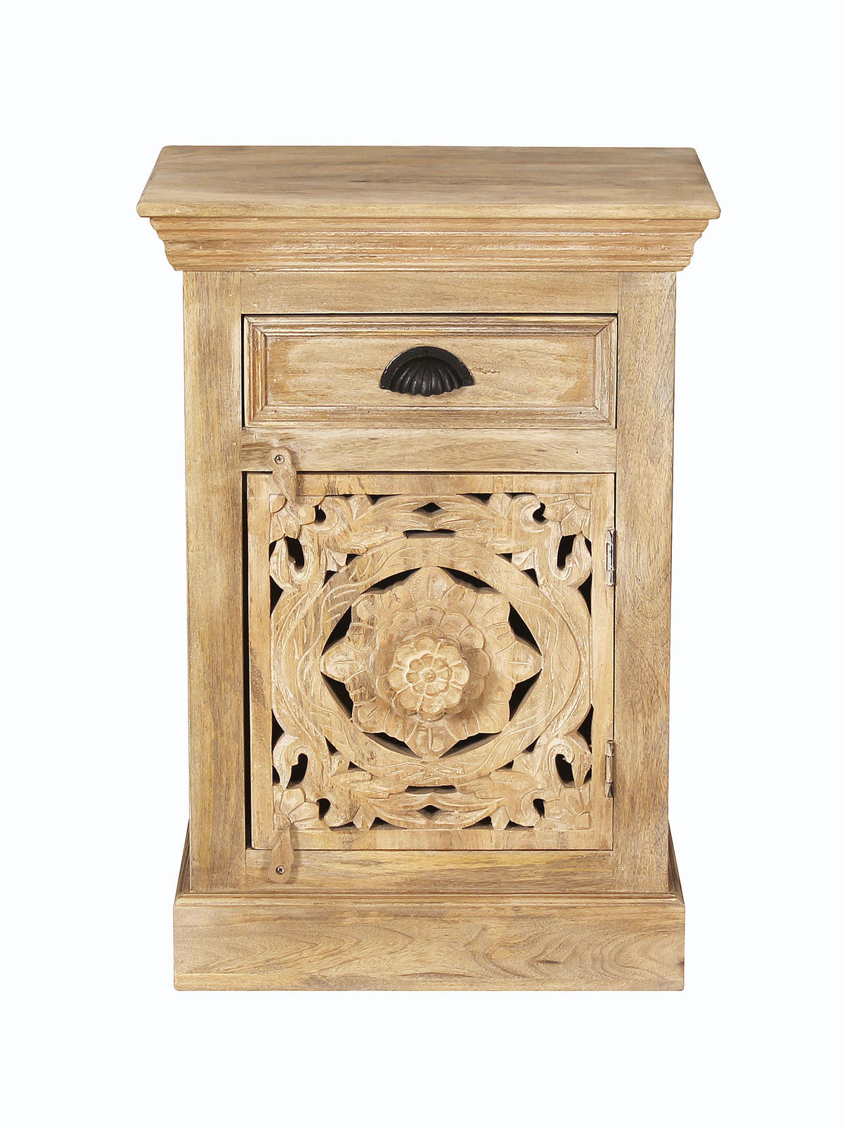 KOMMODE , 50/72/35 cm, 1 Schublade(n)  - Schwarz/Naturfarben, Design, Holz/Metall (50/72/35cm) - MID.YOU