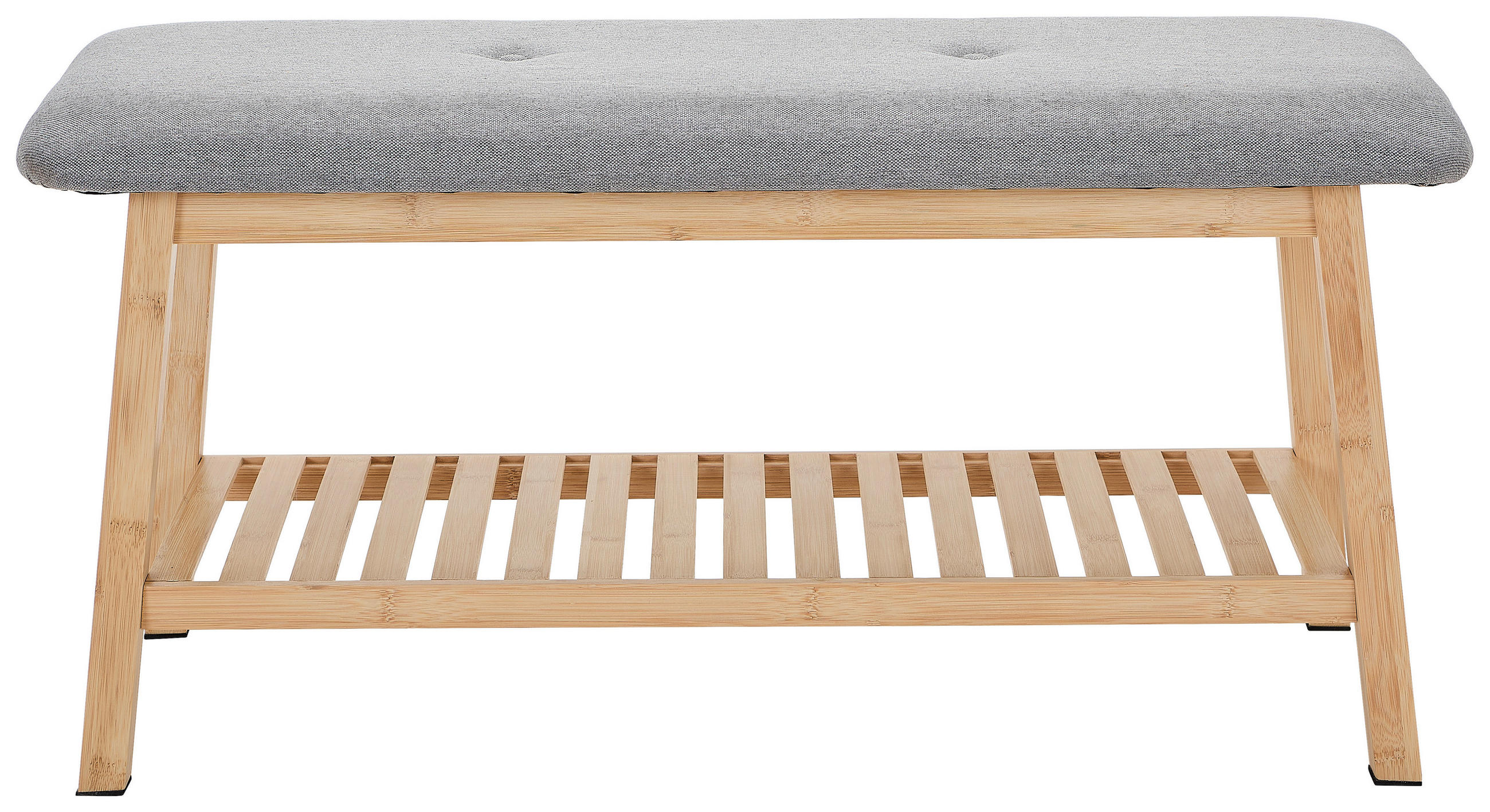 SCHUHBANK Grau, Naturfarben  - Naturfarben/Grau, Basics, Naturmaterialien/Textil (90/44.5/34.5cm) - Carryhome