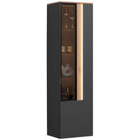 HÄNGEVITRINE  in furniert Anthrazit, Eichefarben  - Eichefarben/Anthrazit, Design, Glas/Holzwerkstoff (45/165/36cm) - Dieter Knoll