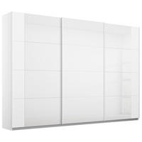 SCHWEBETÜRENSCHRANK 271/210/62 cm,  in Weiß, Weiß Hochglanz, 3 Tür(en)  - Weiß Hochglanz/Weiß, MODERN, Glas/Holzwerkstoff (271/210/62cm) - Rauch Möbel
