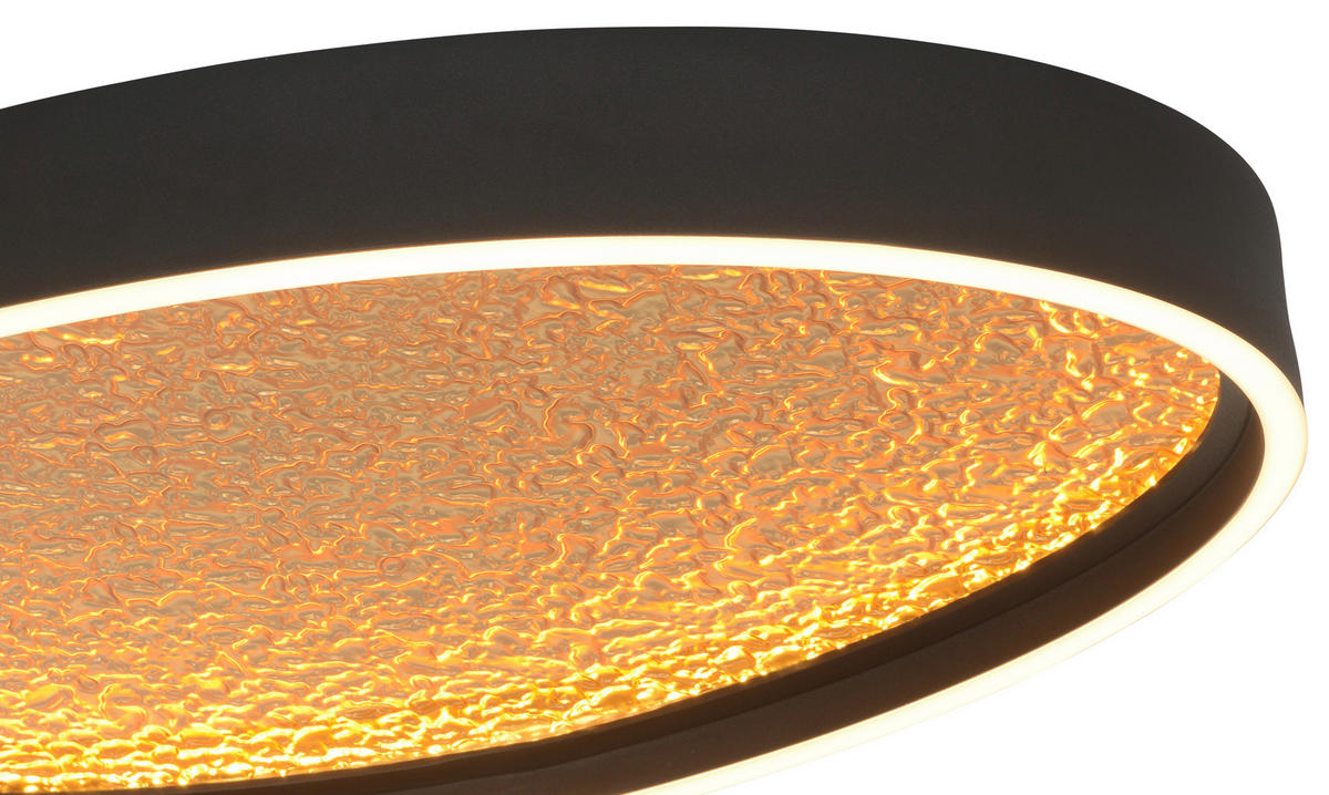 PLAFONIERĂ CU LED - auriu/negru, Design, plastic/metal (60/35/6,5cm)