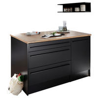 KUHINJSKI OTOK crna, boje hrasta  - boje hrasta/crna, Konvencionalno, drvni materijal/plastika (145/90/90cm) - MID.YOU