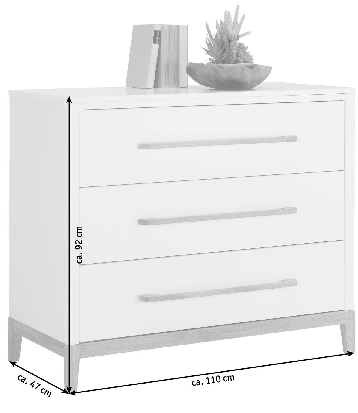 KOMMODE  in 110/92/47 cm  - Eichefarben/Weiß, LIFESTYLE, Holz/Holzwerkstoff (110/92/47cm) - Stylife
