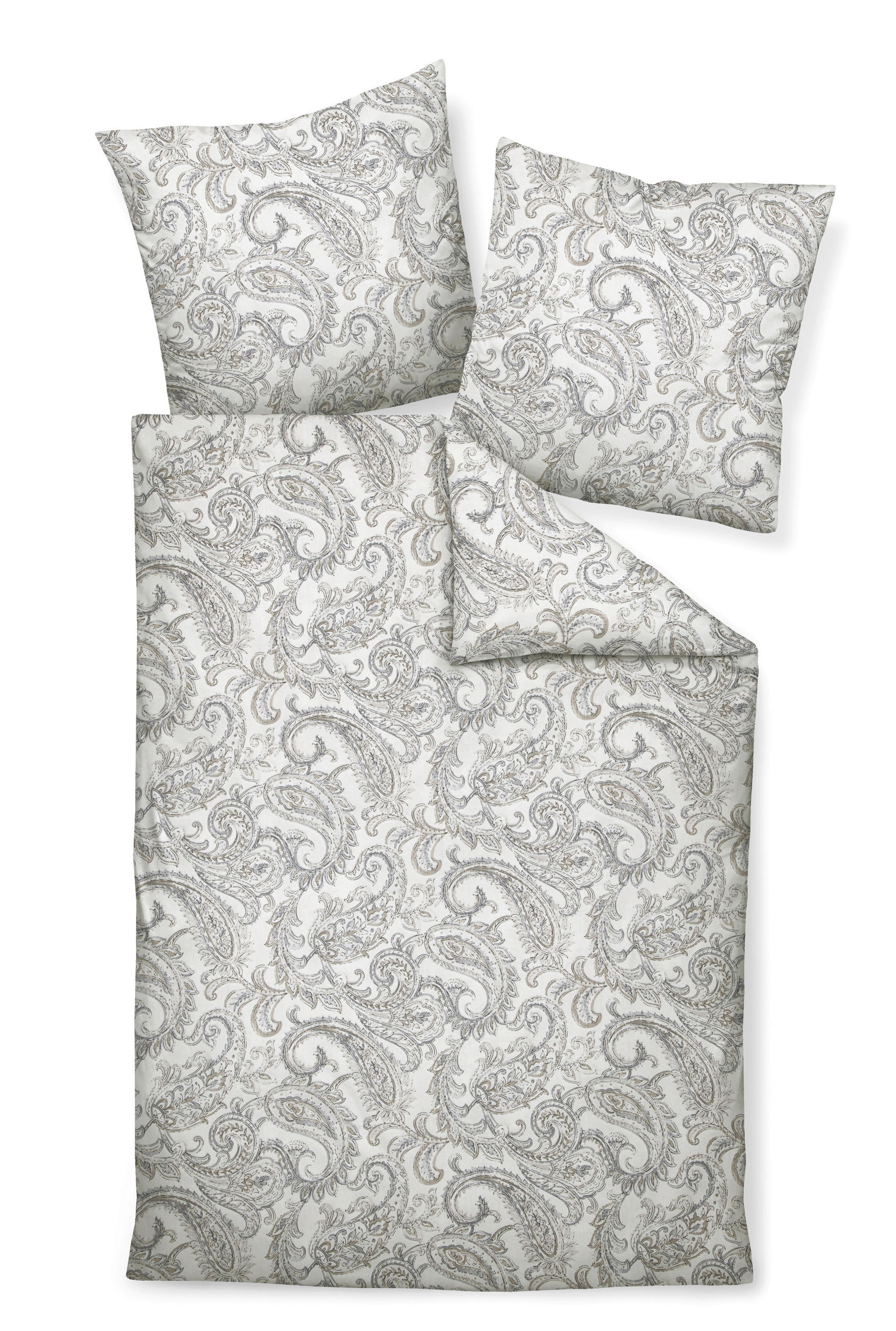 BETTWÄSCHE 135/200 cm Davos Biber  - Beige/Weiß, Basics, Textil (135/200cm) - Janine