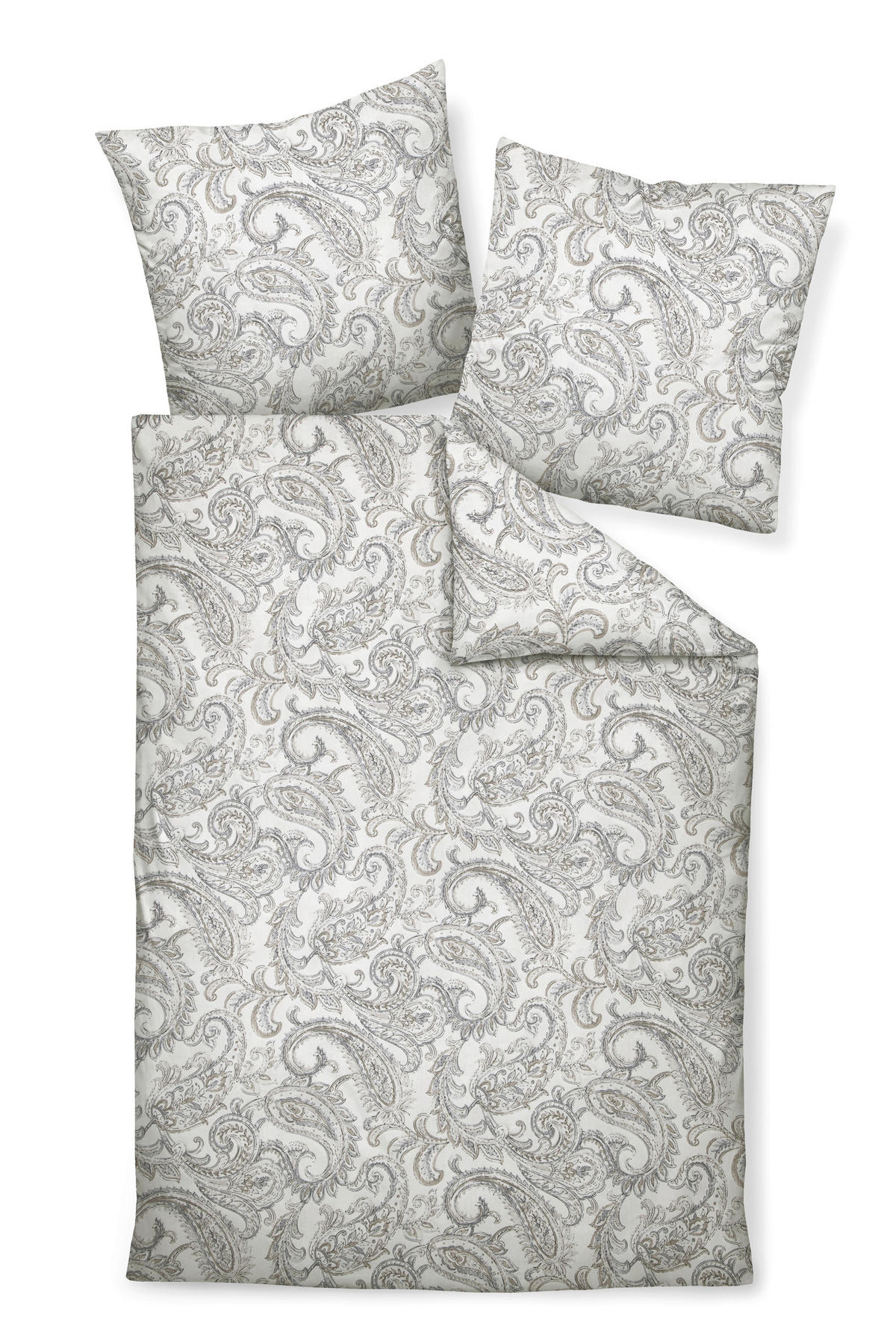BETTWÄSCHE Davos Biber 135/200 cm  - Beige/Weiß, Basics, Textil (135/200cm) - Janine