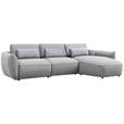 ECKSOFA  in Chenille Greige  340/190 cm  - Greige/Schwarz, Design, Kunststoff/Textil (340/190cm) - Belluti
