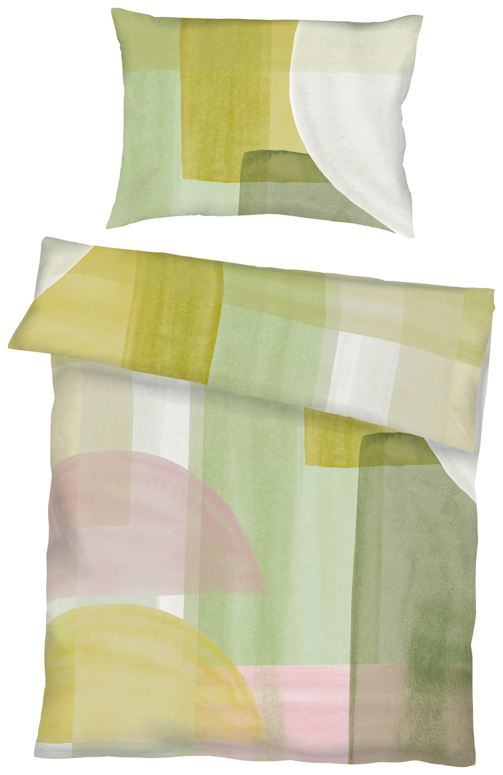 BETTWÄSCHE Jahreskollektion Makosatin 140/200 cm  - Limette, Design, Textil (140/200cm) - Kaeppel