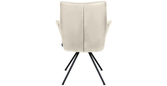 ARMLEHNSTUHL  Beinauswahl, Lederauswahl, Sitzfläche 360° drehbar  Echtleder  - Schwarz/Naturfarben, Design, Leder/Metall (65/91/63cm) - Dieter Knoll