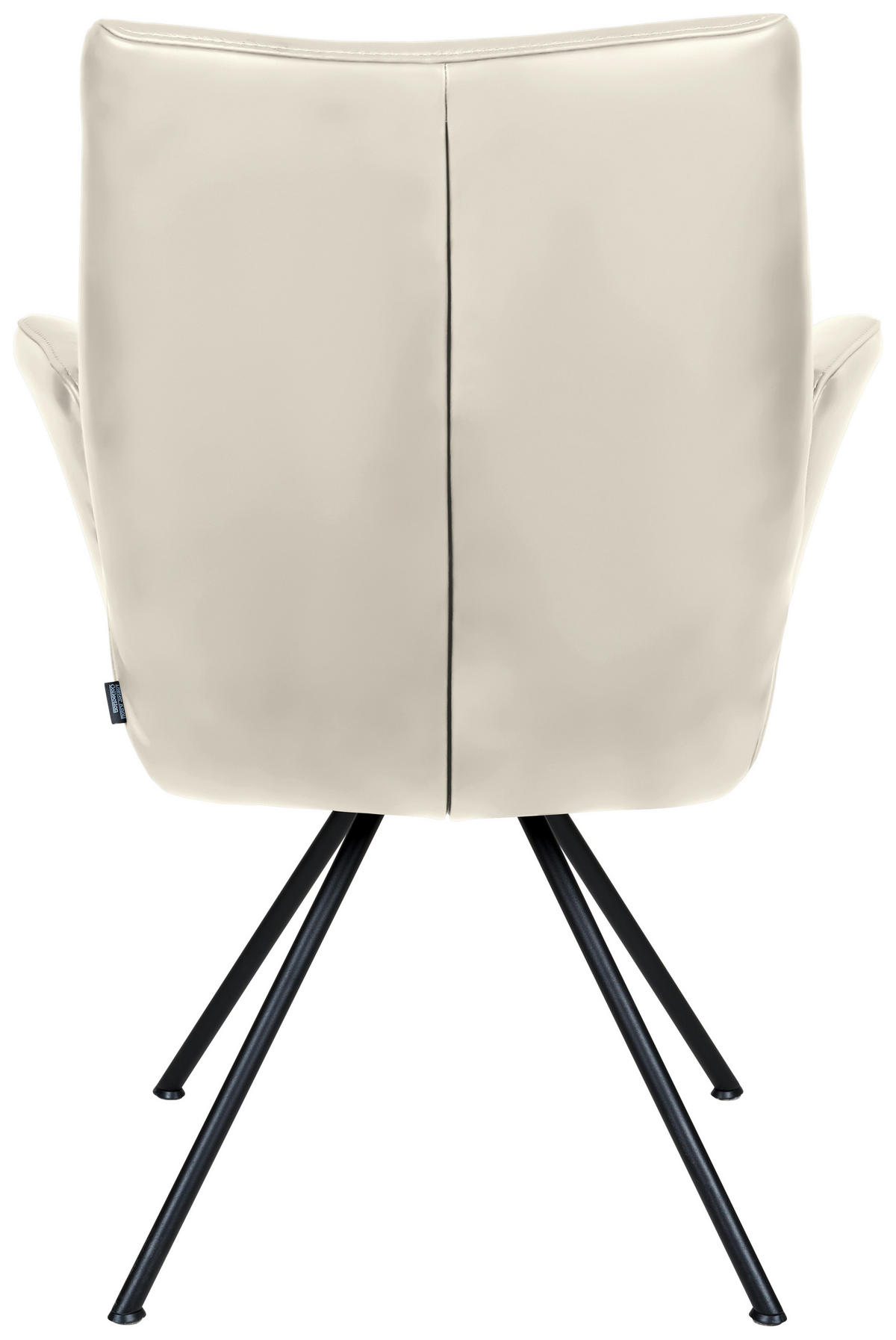 ARMLEHNSTUHL Stahl Echtleder pigmentiert  - Schwarz/Naturfarben, Design, Leder/Metall (65/91/63cm) - Dieter Knoll