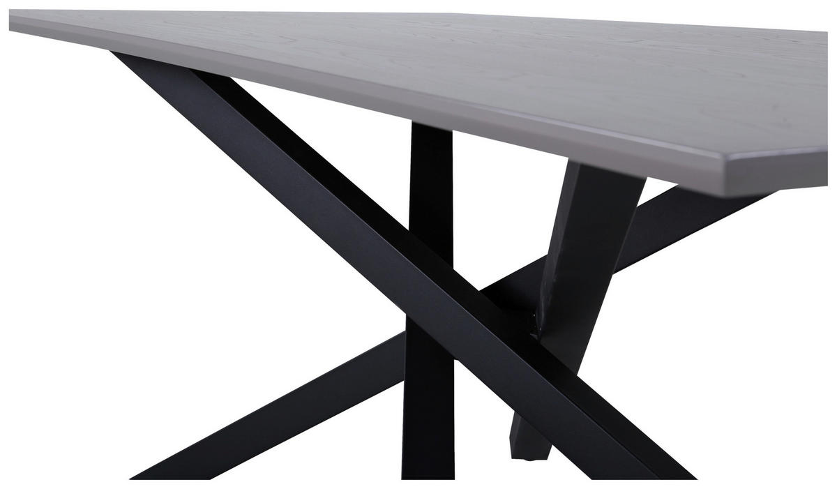 ESSTISCH furniert rechteckig Schwarz  - Schwarz, Design, Holzwerkstoff/Metall (180/90/76cm) - Livetastic