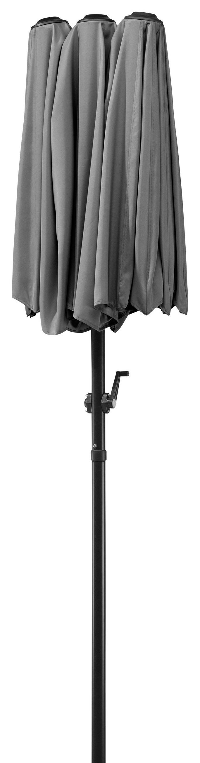 DOPPELSONNENSCHIRM 300 cm Anthrazit  - Anthrazit, Basics, Textil/Metall (300/220/150cm) - Schneider