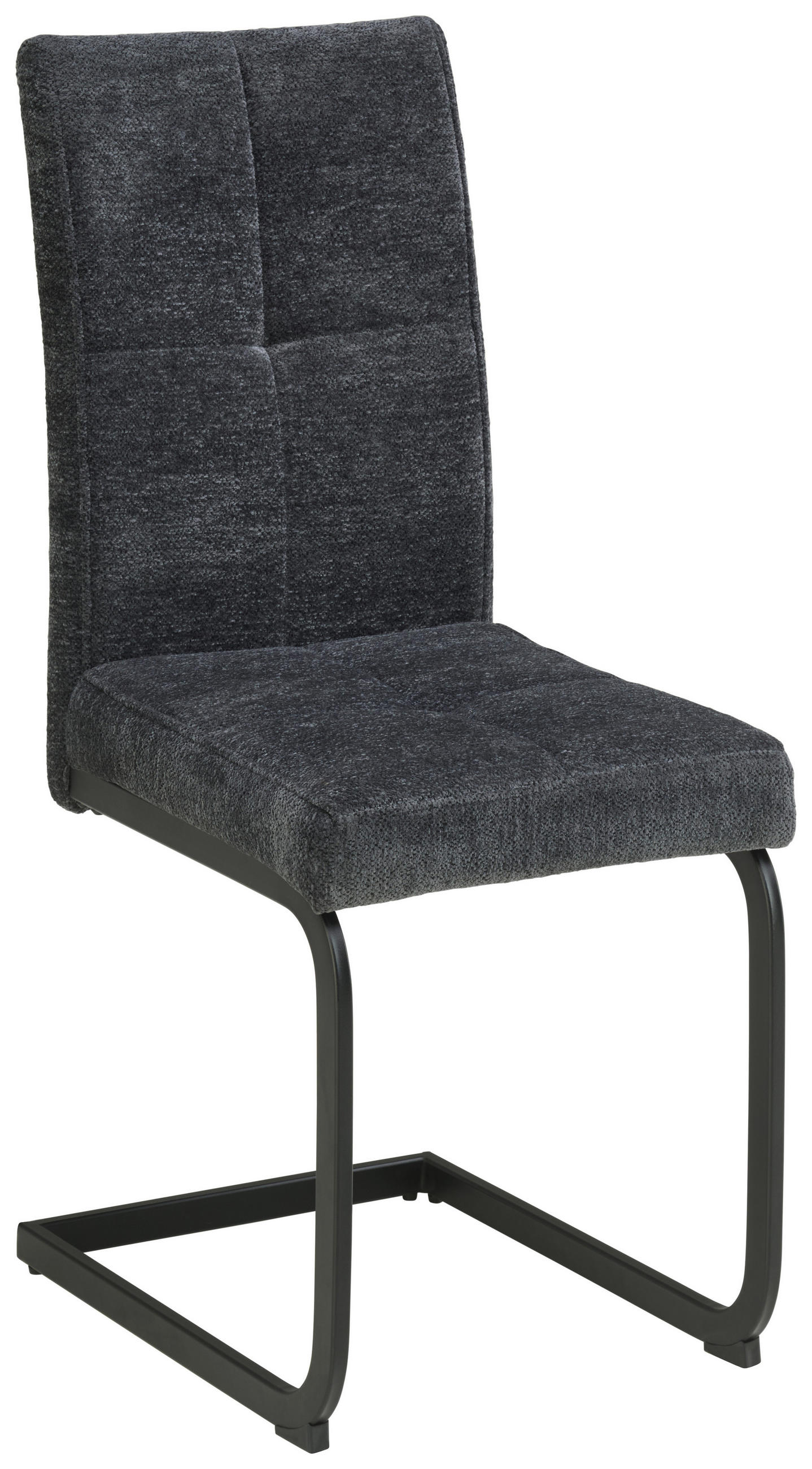 SCHWINGSTUHL  in Eisen Leinenoptik  - Dunkelgrau/Schwarz, LIFESTYLE, Textil/Metall (39/98/43cm) - MID.YOU