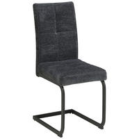 SCHWINGSTUHL  in Eisen Leinenoptik  - Dunkelgrau/Schwarz, LIFESTYLE, Textil/Metall (39/98/43cm) - MID.YOU