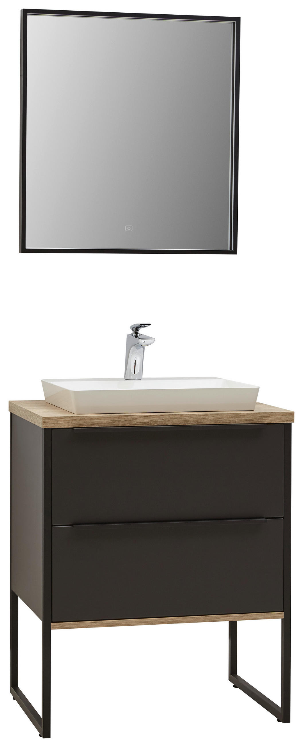 BADEZIMMER  in 64,6 cm  - Weiss/Eichefarben, Modern, Glas/Holzwerkstoff (64,6cm) - Dieter Knoll