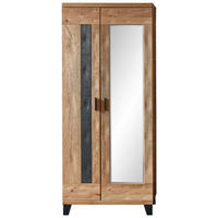 GARDEROBENSCHRANK  in 86/201/38 cm  - Eichefarben/Dunkelgrau, Natur, Holz/Holzwerkstoff (86/201/38cm) - Linea Natura