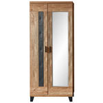 GARDEROBENSCHRANK  in 86/201/38 cm  - Eichefarben/Dunkelgrau, Natur, Holz/Holzwerkstoff (86/201/38cm) - Linea Natura