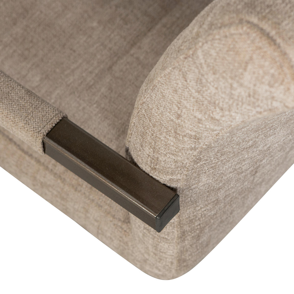 ARMLEHNSTUHL-SET 2 Stück  in Eisen Webstoff  - Sandfarben/Schwarz, MODERN, Textil/Metall (54/87/62cm) - Livetastic