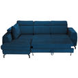 ECKSOFA Blau Chenille  - Blau/Schwarz, KONVENTIONELL, Textil/Metall (185/266cm) - Carryhome