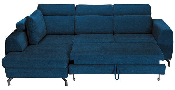 ECKSOFA Blau Chenille  - Blau/Schwarz, KONVENTIONELL, Textil/Metall (185/266cm) - Carryhome