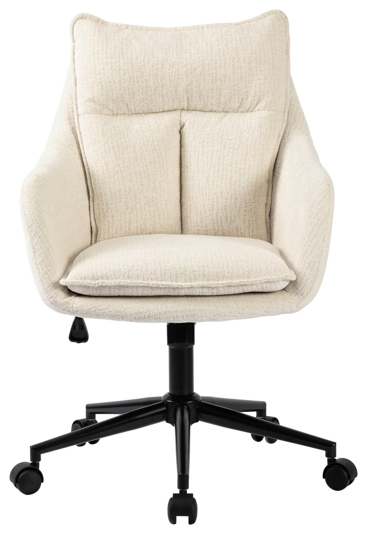 DREHSTUHL Webstoff Schwarz, Beige  - Beige/Schwarz, Modern, Kunststoff/Textil (58/85-93/58cm) - MID.YOU