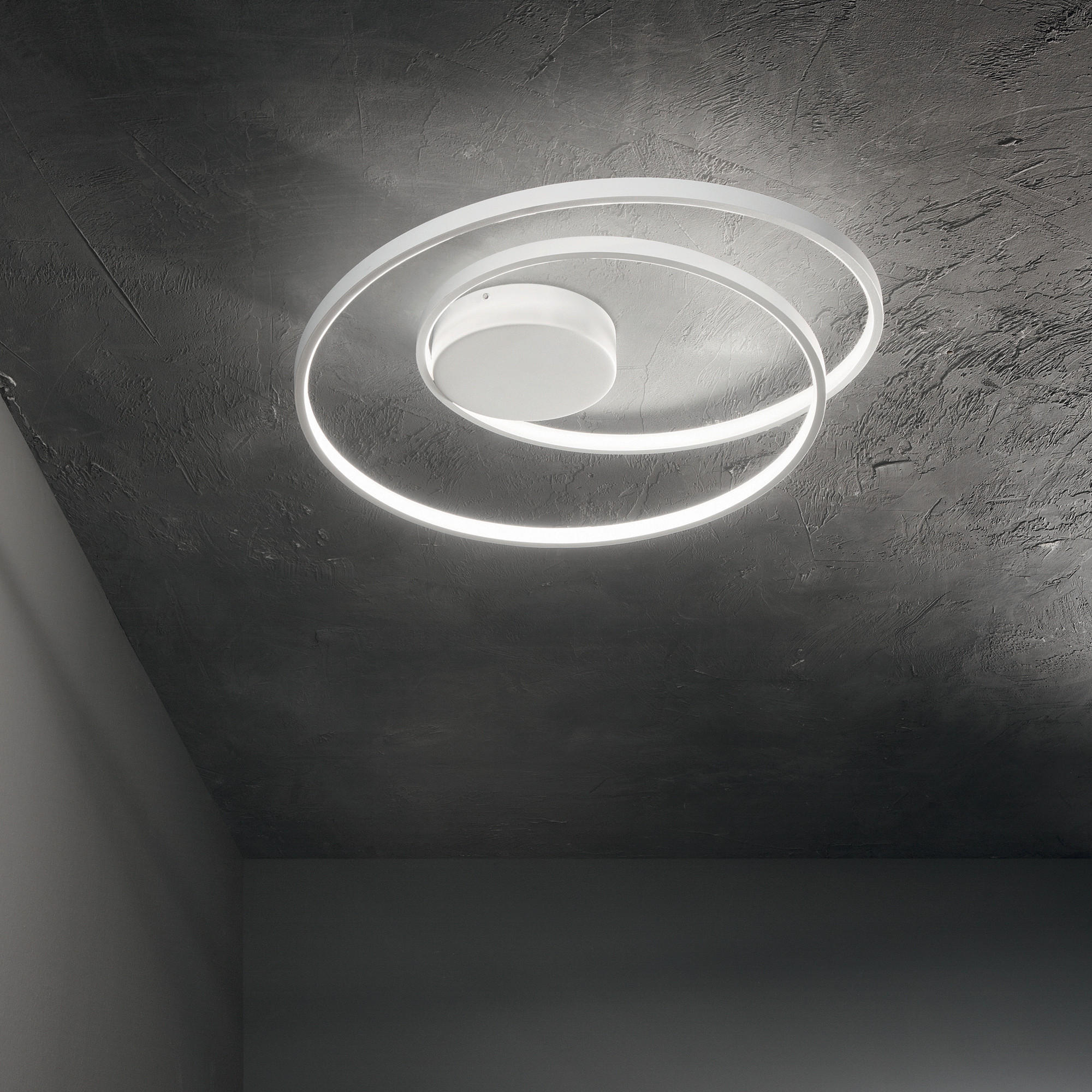 LED-DECKENLEUCHTE 60/18 cm   - Weiß, Design, Kunststoff/Metall (60/18cm) - Ideal Lux