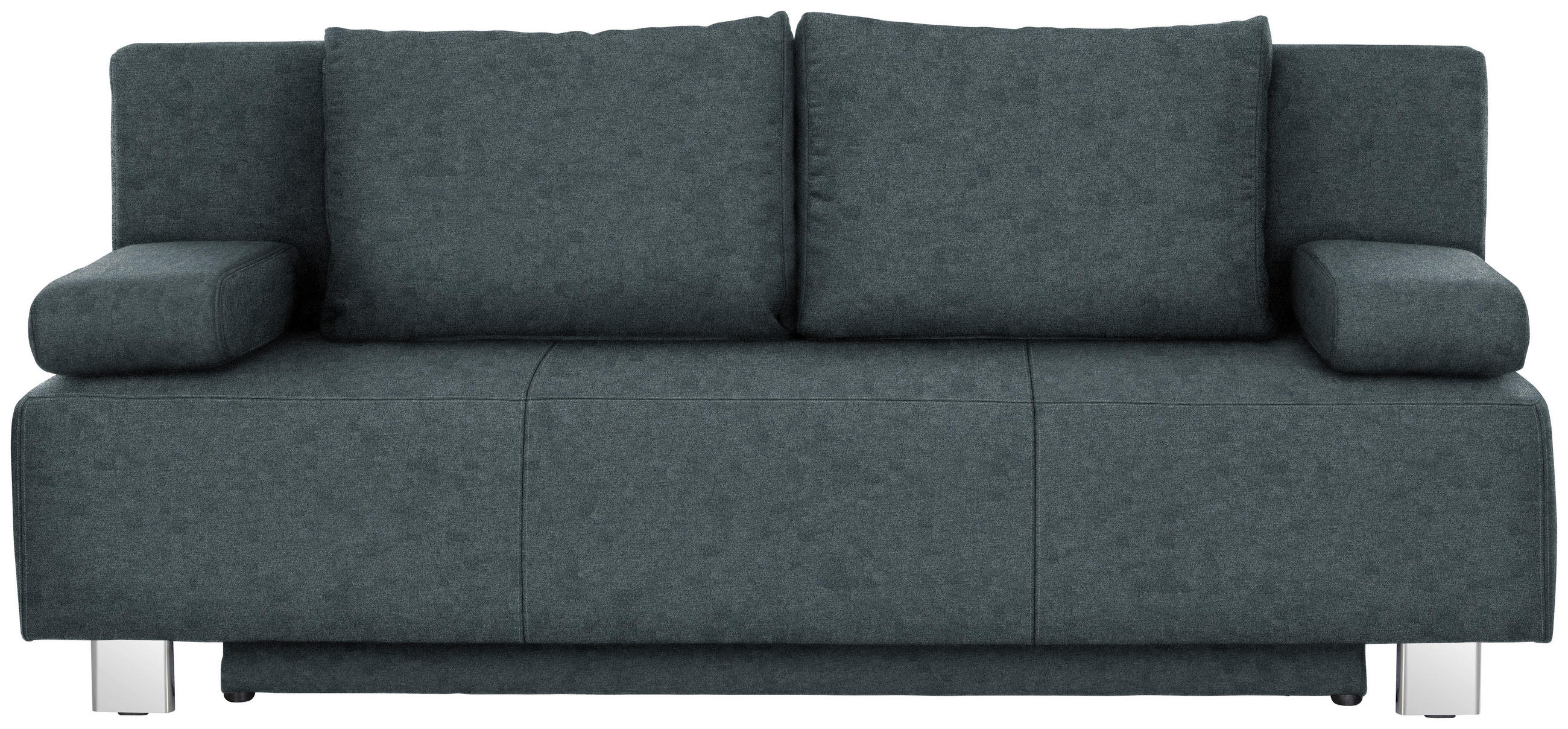 SCHLAFSOFA in Webstoff Anthrazit  - Chromfarben/Anthrazit, Design, Textil/Metall (197/88/89cm) - Xora