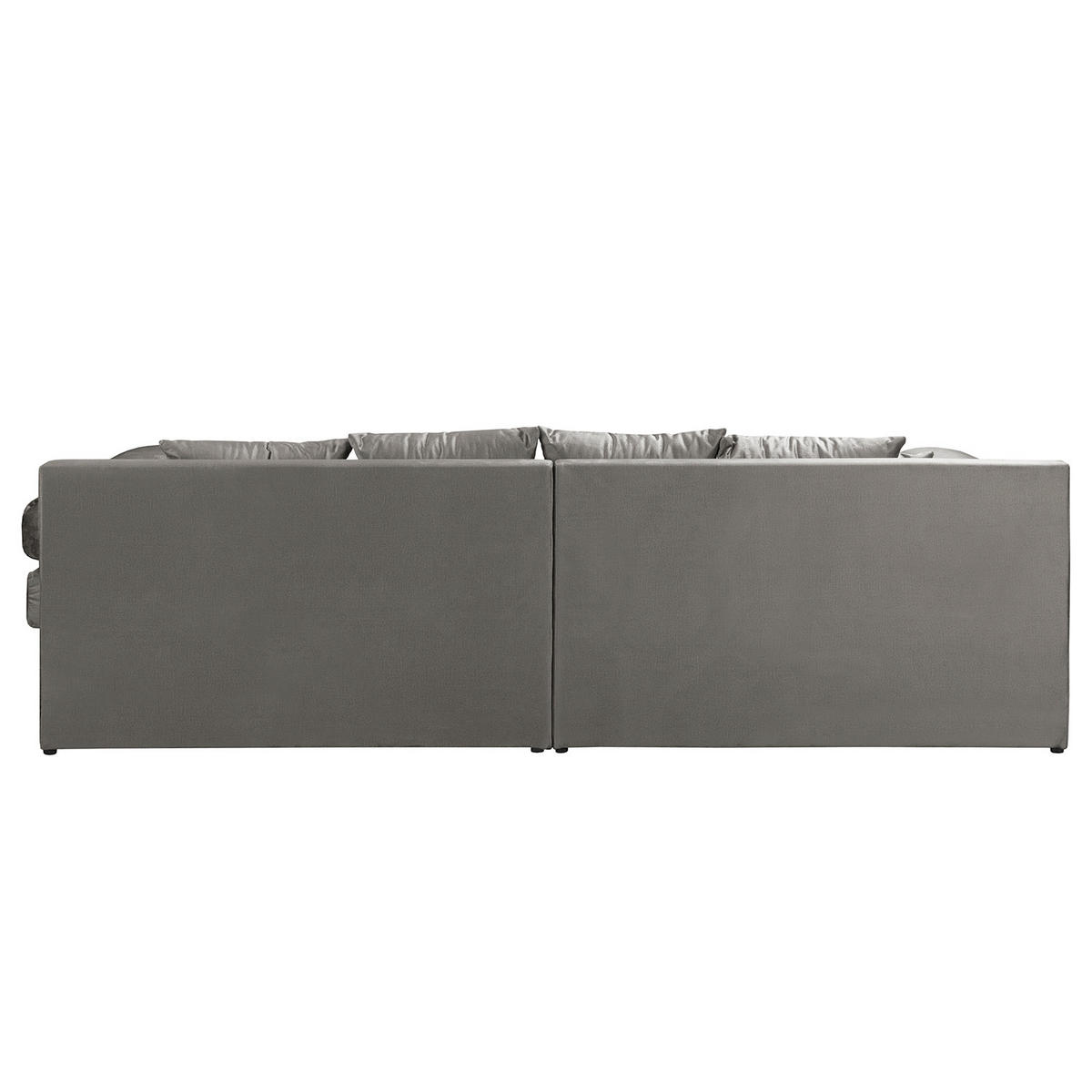 ECKSOFA Naomi Dunkelgrau Velours Rückenkissen  - Dunkelgrau/Schwarz, Design, Kunststoff/Textil (243/284cm) - P & B