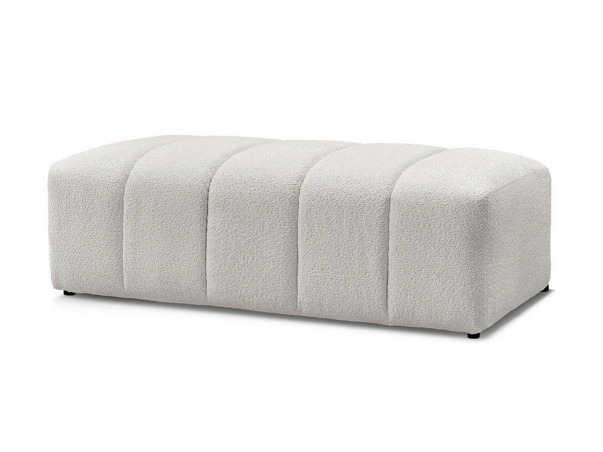 HOCKER ANNECY Bouclé Hellgrau  - Hellgrau/Schwarz, MODERN, Kunststoff/Textil (146/45/68cm)