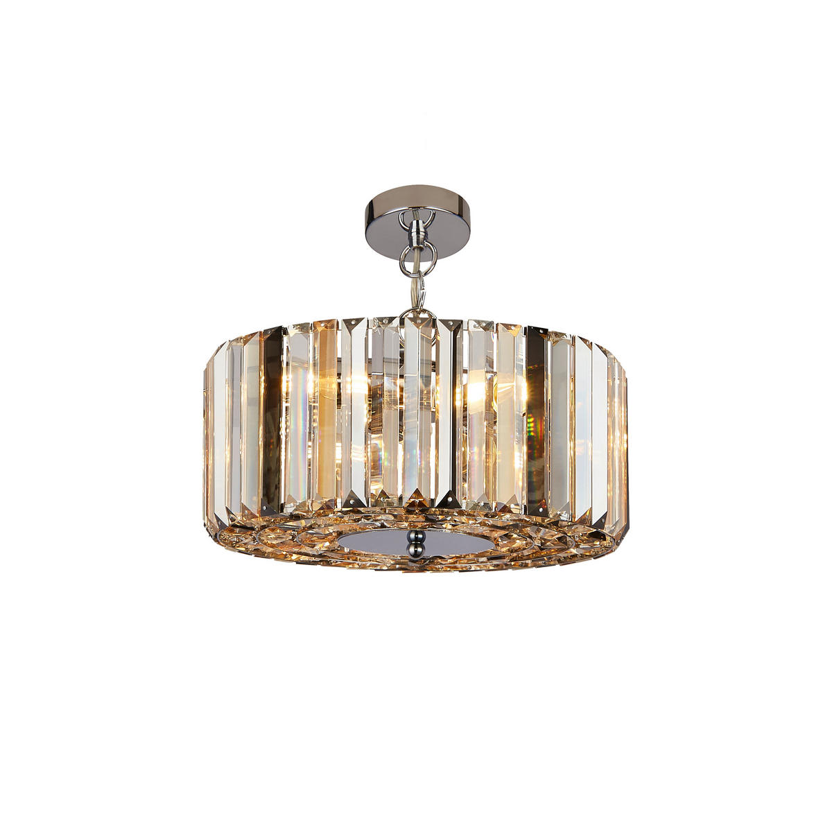 HÄNGELEUCHTE 35/136 cm  - Chromfarben/Bernsteinfarben, KONVENTIONELL, Glas/Metall (35/136cm)