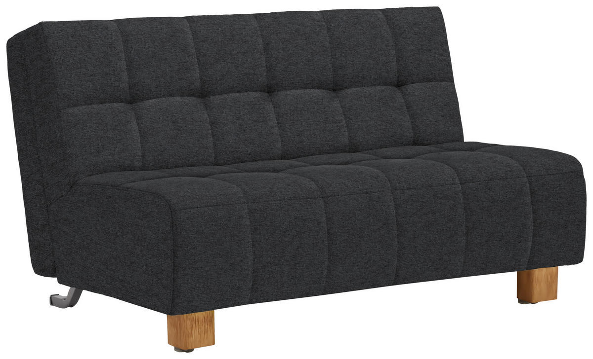 SCHLAFSOFA Flachgewebe Dunkelgrau  - Dunkelgrau/Naturfarben, Design, Holz/Textil (145/92/102cm) - Novel