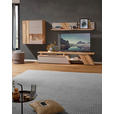 WOHNWAND  in Eichefarben, Hellbraun  304/190/54 cm  - Hellbraun/Edelstahlfarben, Natur, Glas/Holz (304/190/54cm) - Valnatura