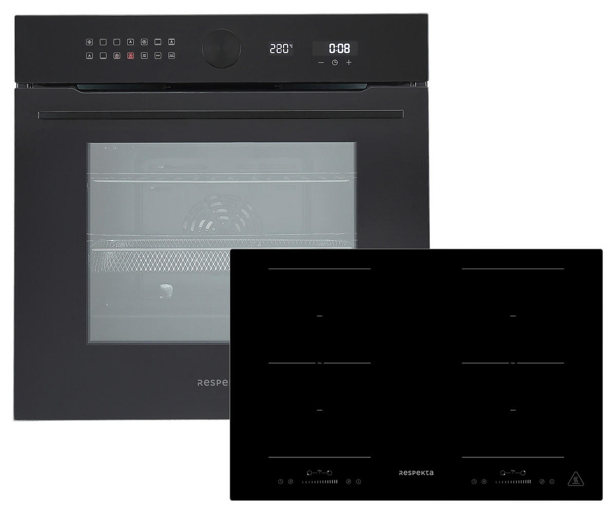 BACKOFENSET ASET9008800I  - Schwarz, Basics, Glas/Metall (59,5/59,5/57,5cm) - Respekta