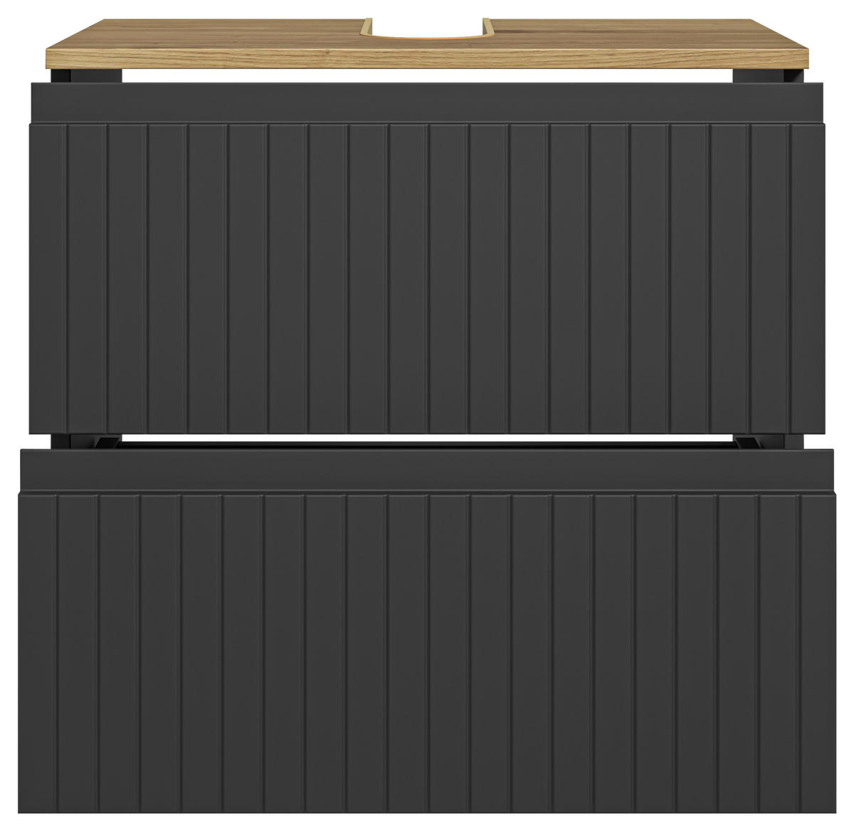 WASCHBECKENUNTERSCHRANK 60/57/36 cm  - Eichefarben/Schwarz, MODERN, Holzwerkstoff/Kunststoff (60/57/36cm) - MID.YOU